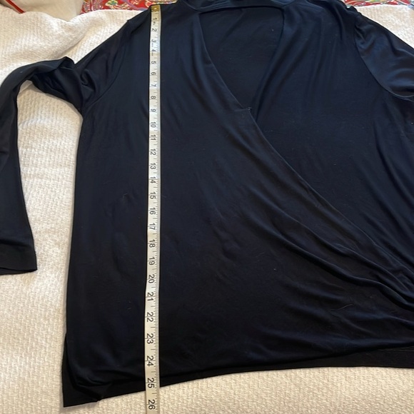 5 for $25 Ella Moss Surplice Blouse with Collar Black size Large - Picture 5 of 7